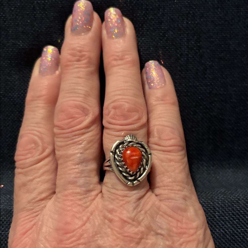 Sterling Silver spiny oyster Ring 6 3/4 NEW - Picture 6 of 6
